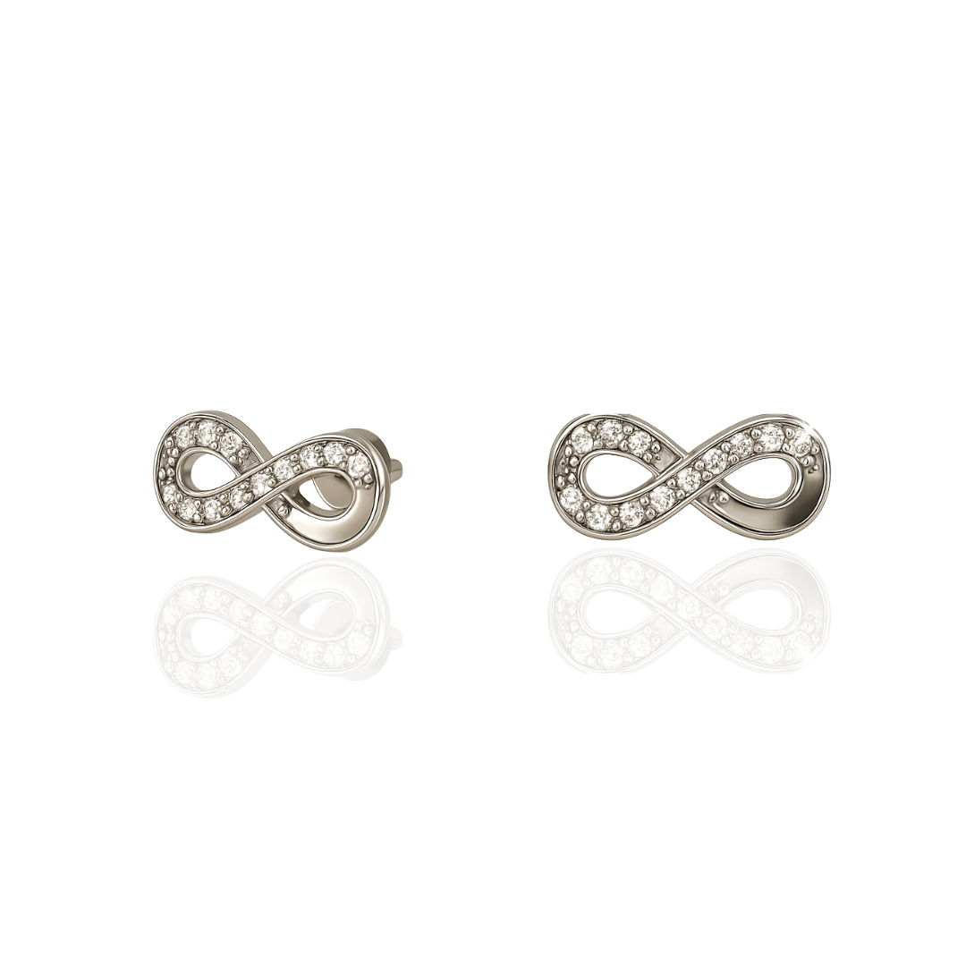 Sterling Silver Elegant Infinity Studs