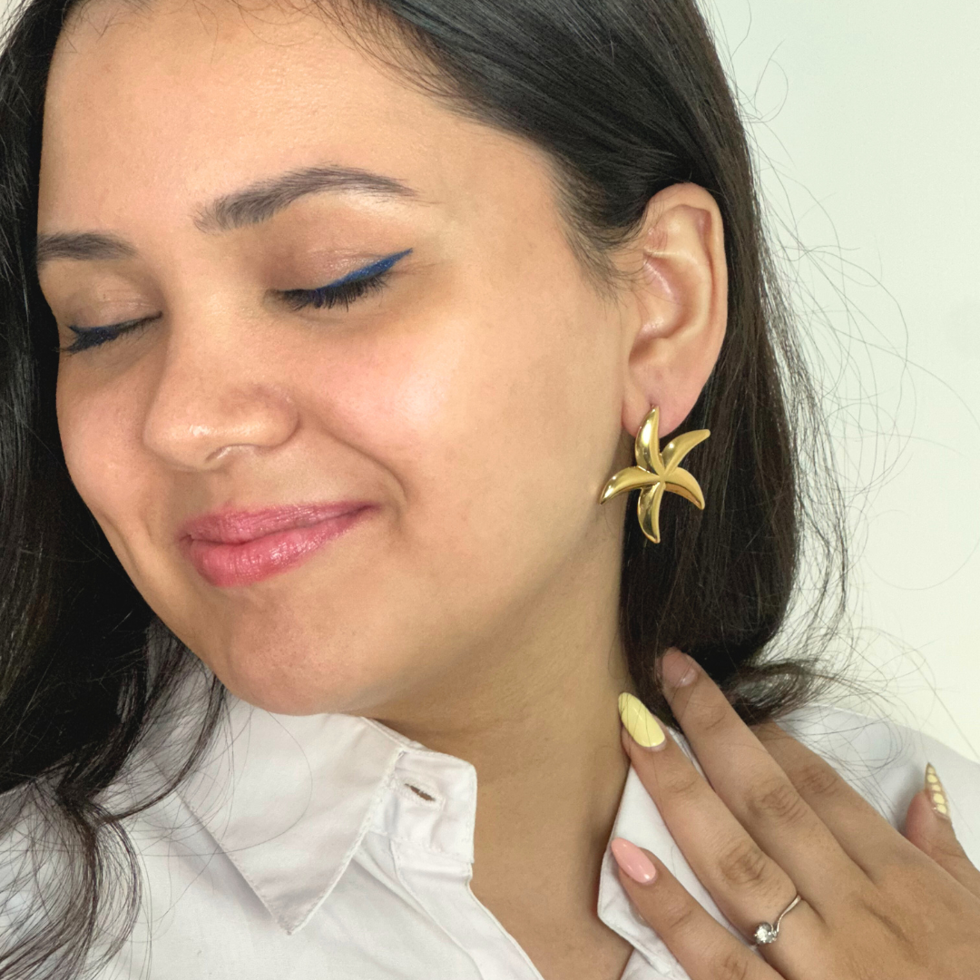 Modern Starfish Stud Earrings