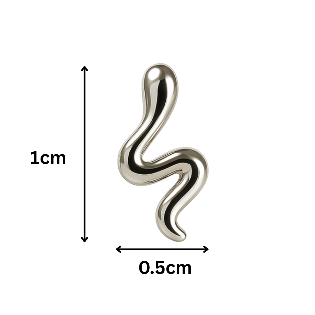 Sterling Silver Rhodium Snake Studs