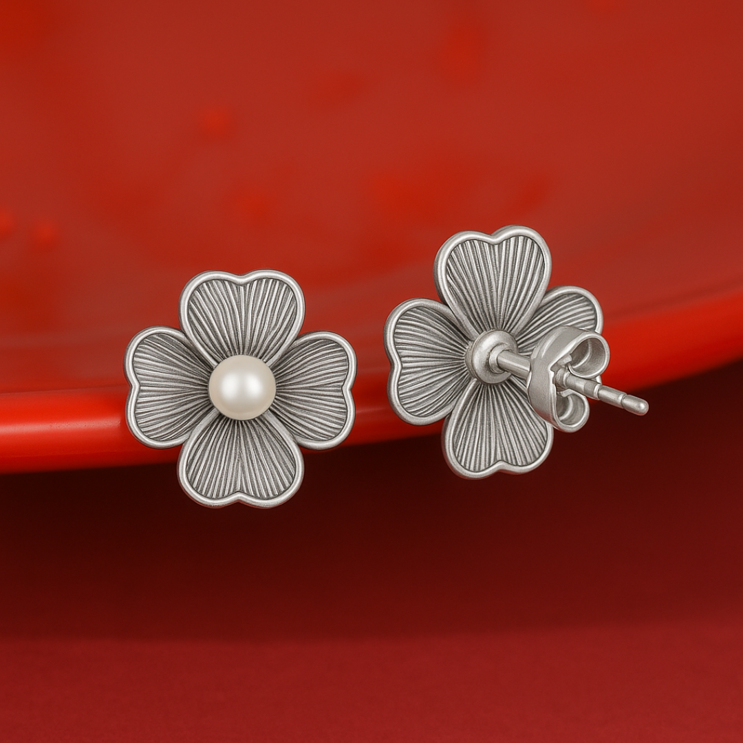 Pearl Blossom Korean Earrings