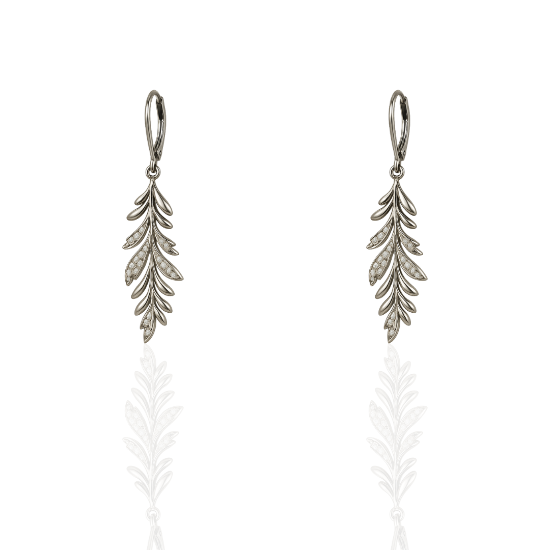 Sterling Silver Lunar Leaf Danglings