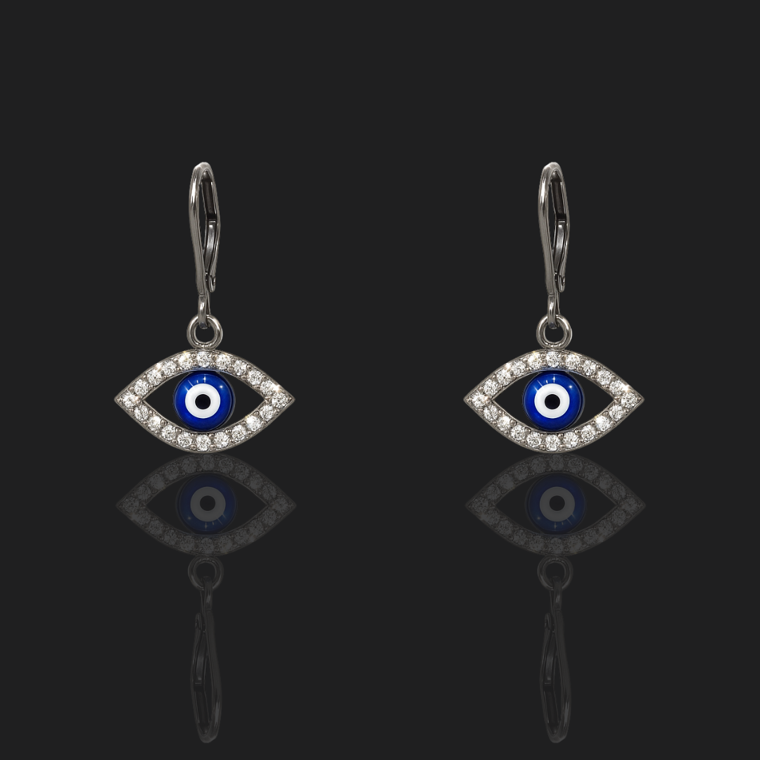 Sterling Silver Evil Eye Earrings