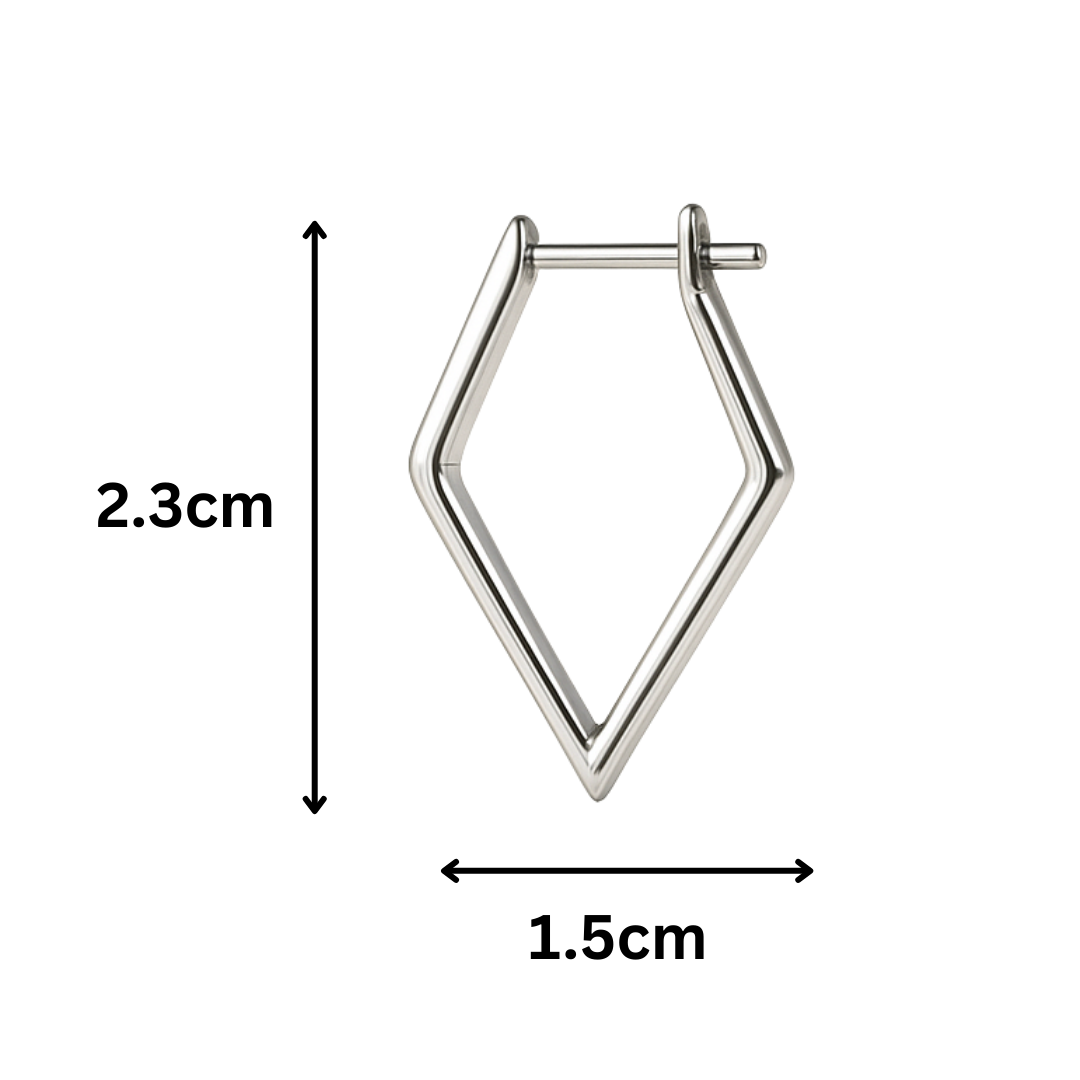 Sterling Silver Sleek Pentagon Hoops