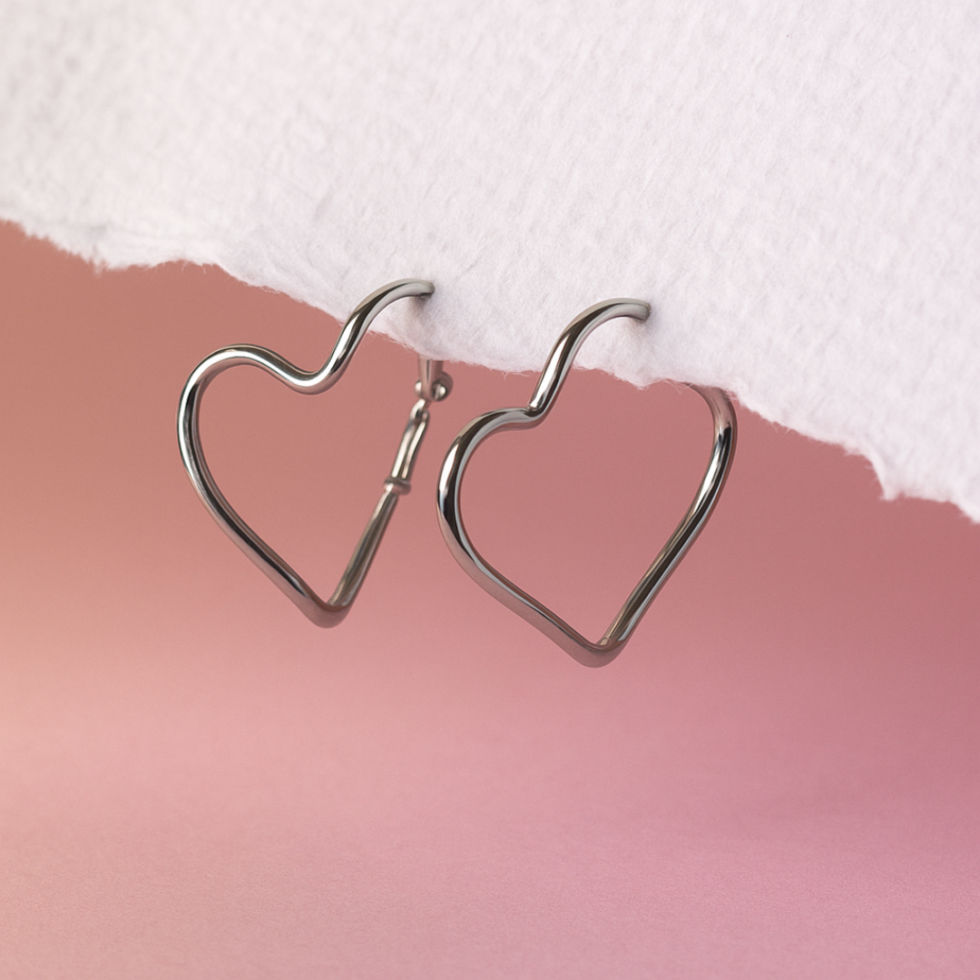 Korean Styled Twisted Heart Earrings