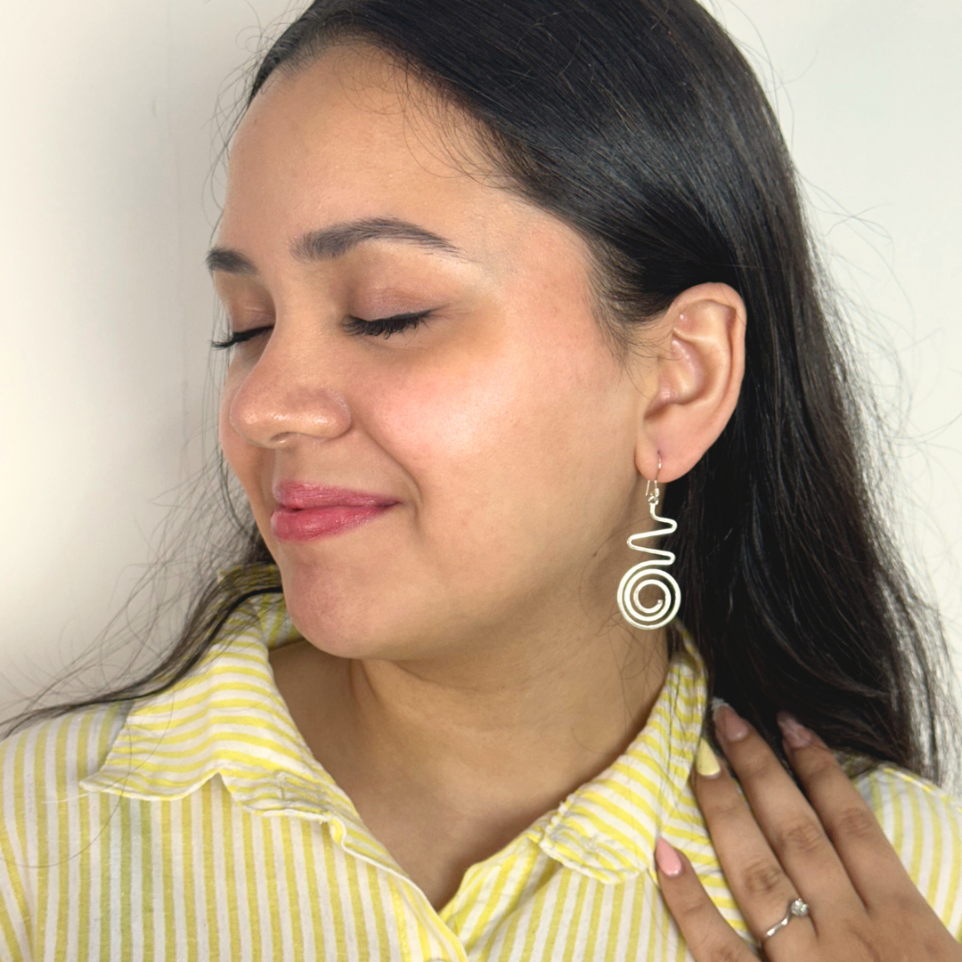 Sterling Silver Spiral Zest Earrings