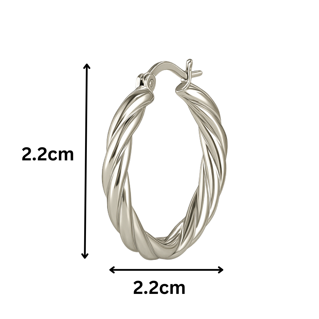 Sterling Silver Italic Twist Hoops
