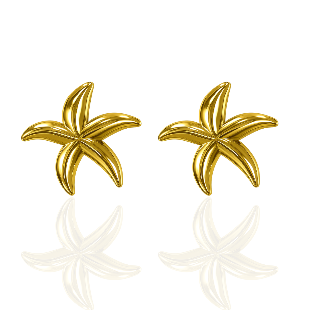 Modern Starfish Stud Earrings