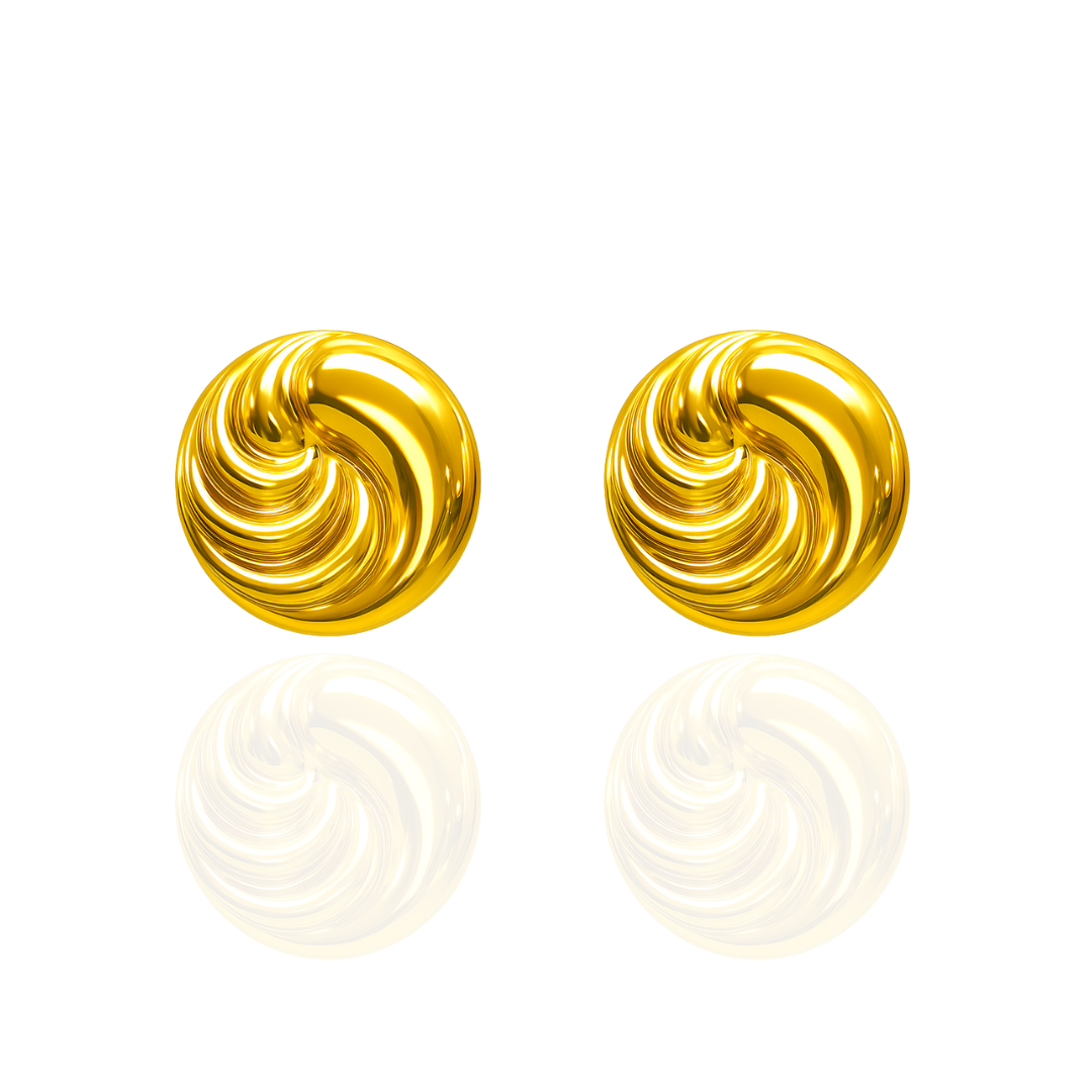 Round Swirl Stud Earrings
