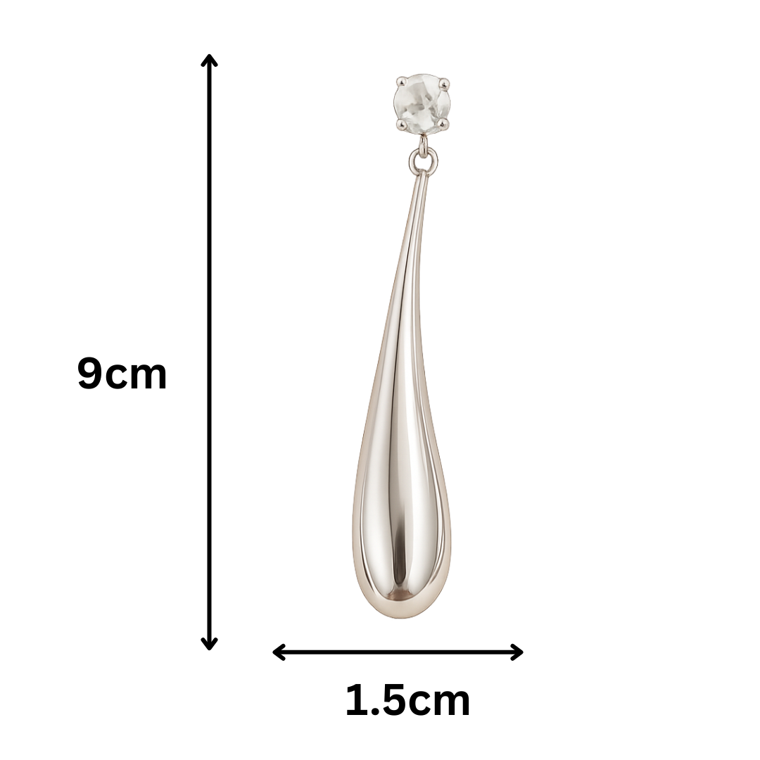 Silver Teardrop Dangle Earrings