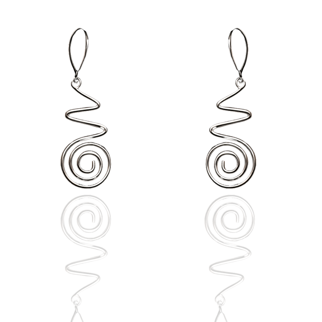 Sterling Silver Spiral Zest Earrings