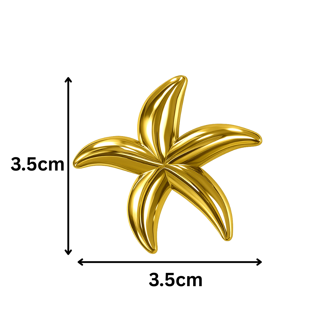 Modern Starfish Stud Earrings