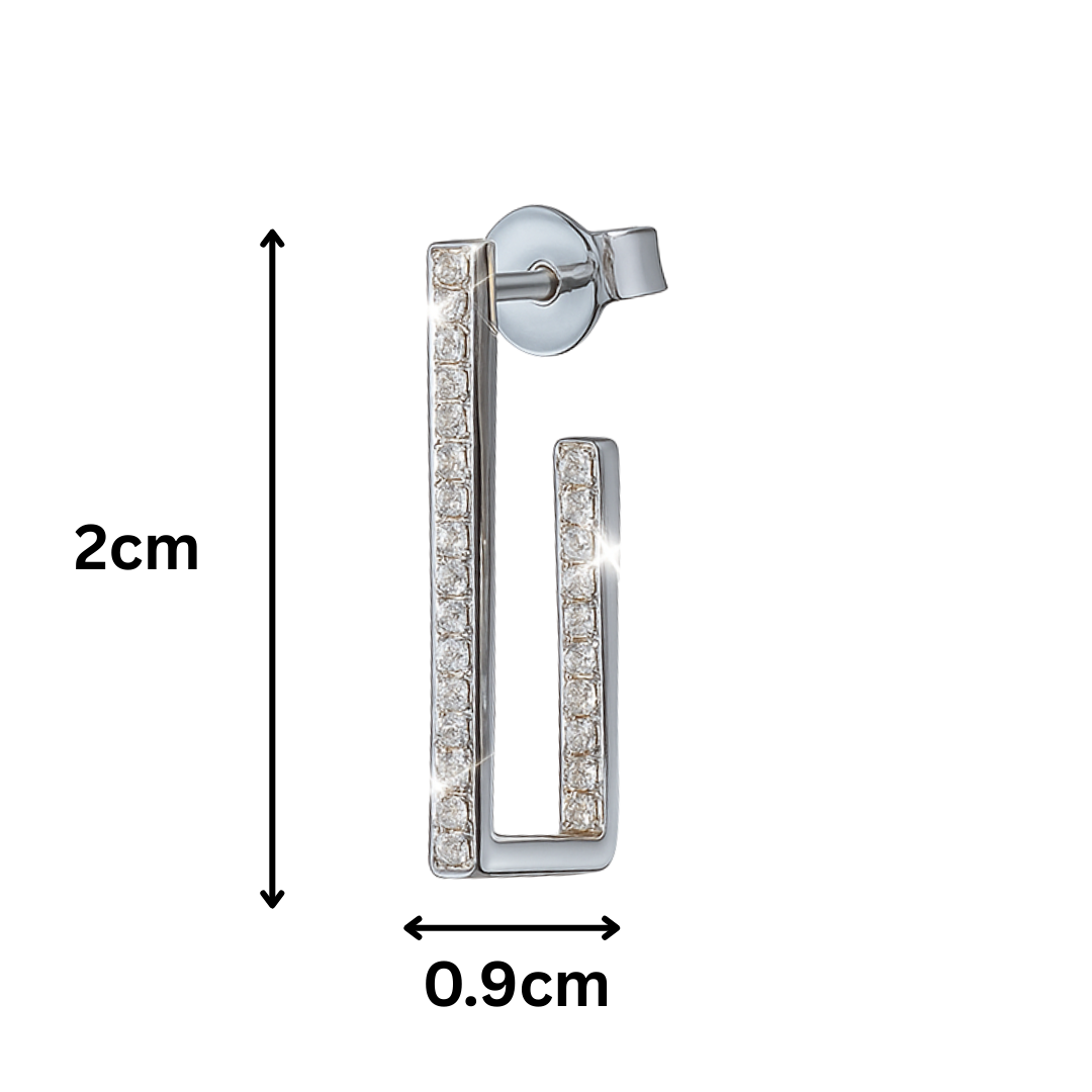 Sterling Silver Rectangle Earrings