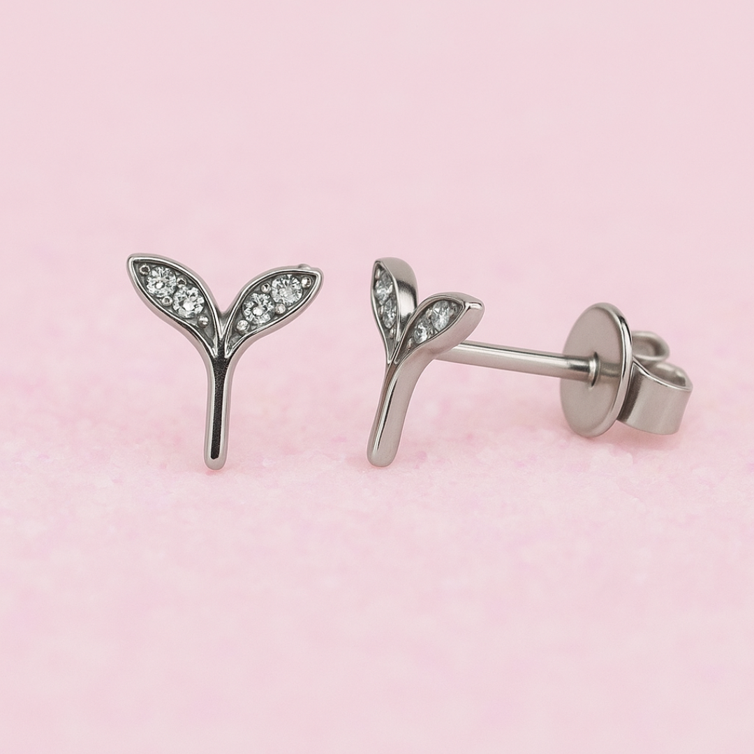 Sterling Silver Antler Glow Studs