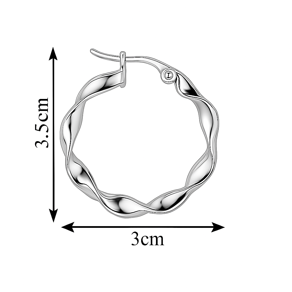 Sterling Silver Italic Twirl Hoops