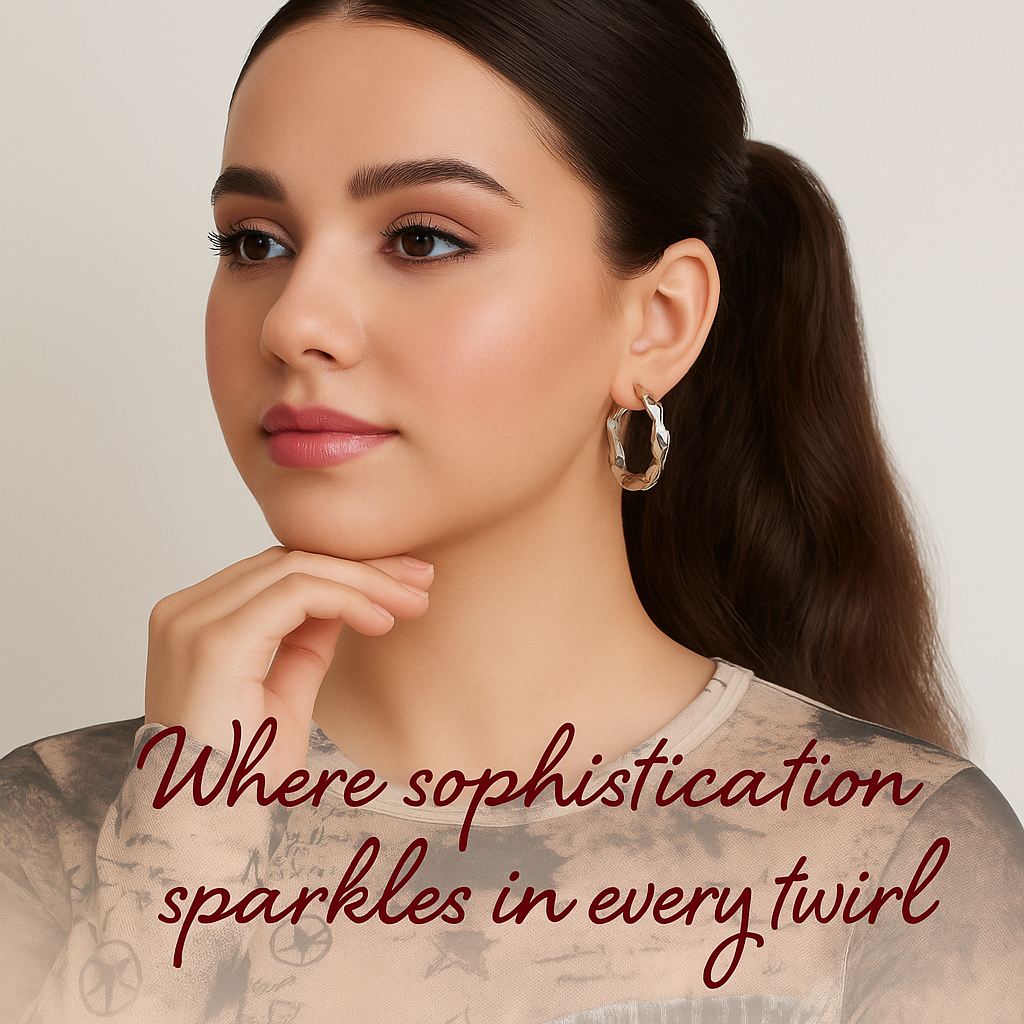 Sterling Silver Italic Twirl Hoops