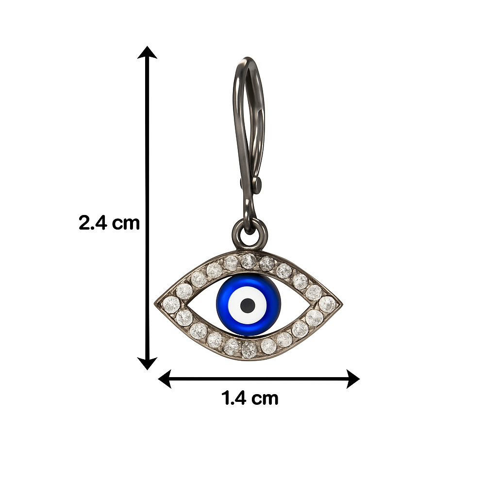 Sterling Silver Evil Eye Earrings