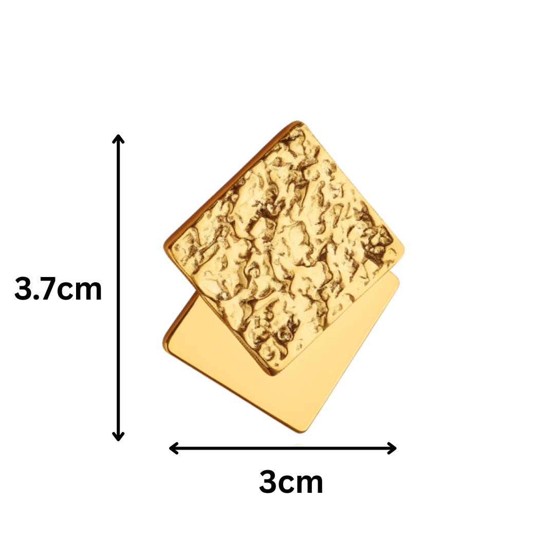 Hammered Double Square Earrings