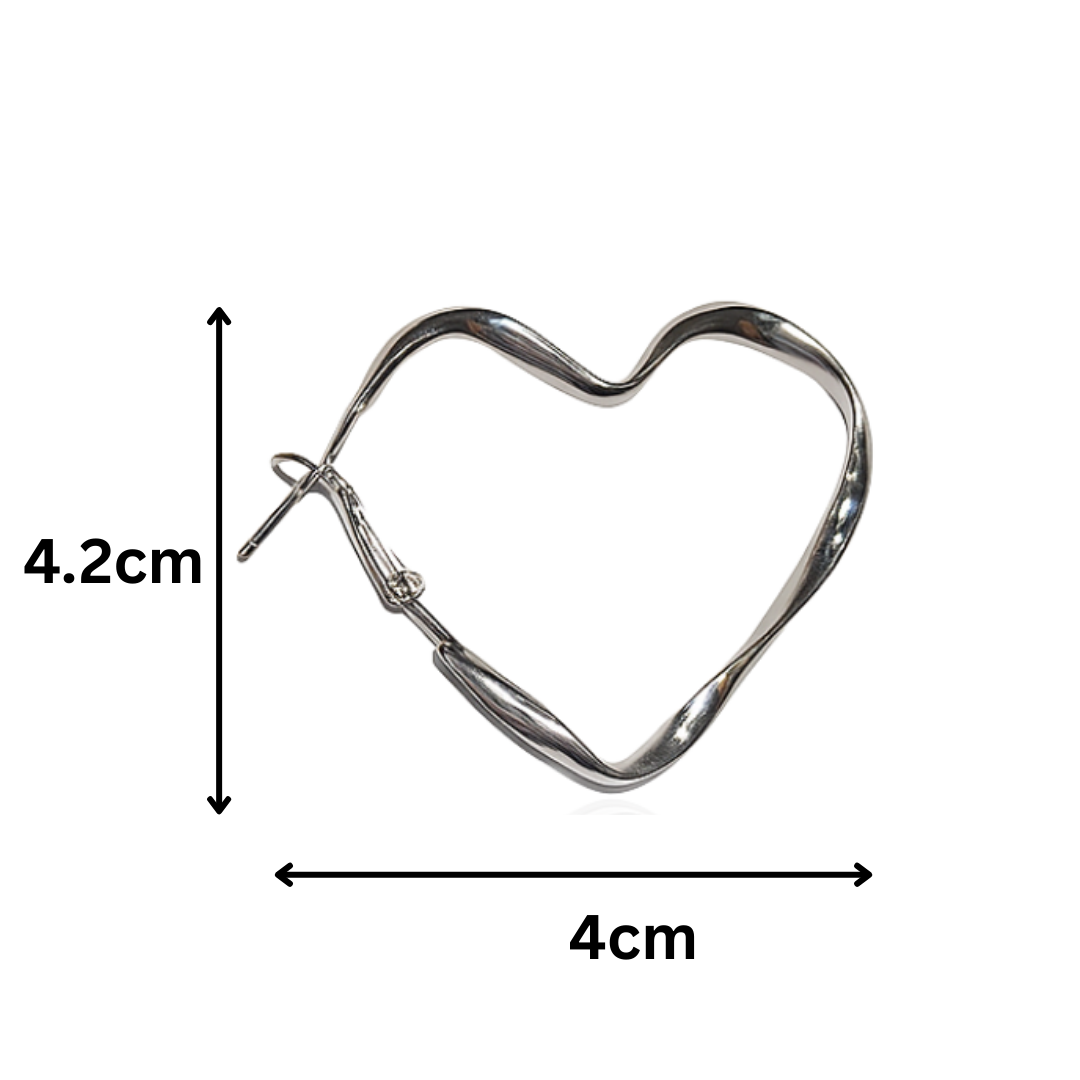 Korean Styled Twisted Heart Earrings