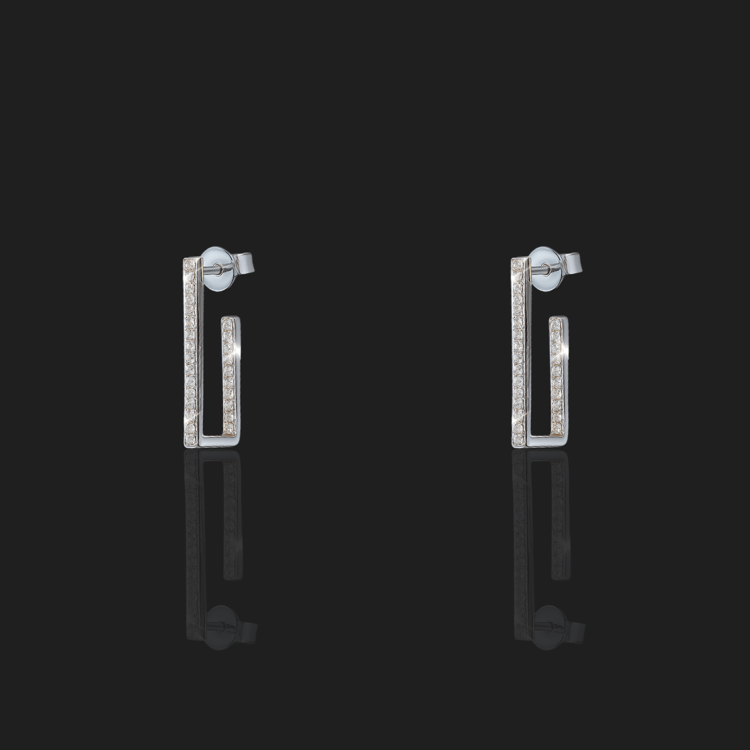 Sterling Silver Rectangle Earrings