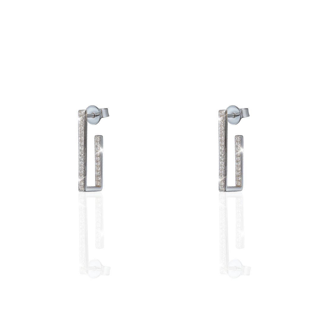 Sterling Silver Rectangle Earrings